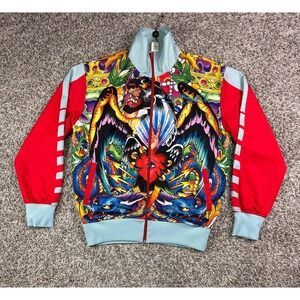 Ed Hardy by Christian Audigier RARE Y2k AOP Track Jacket Size Large
